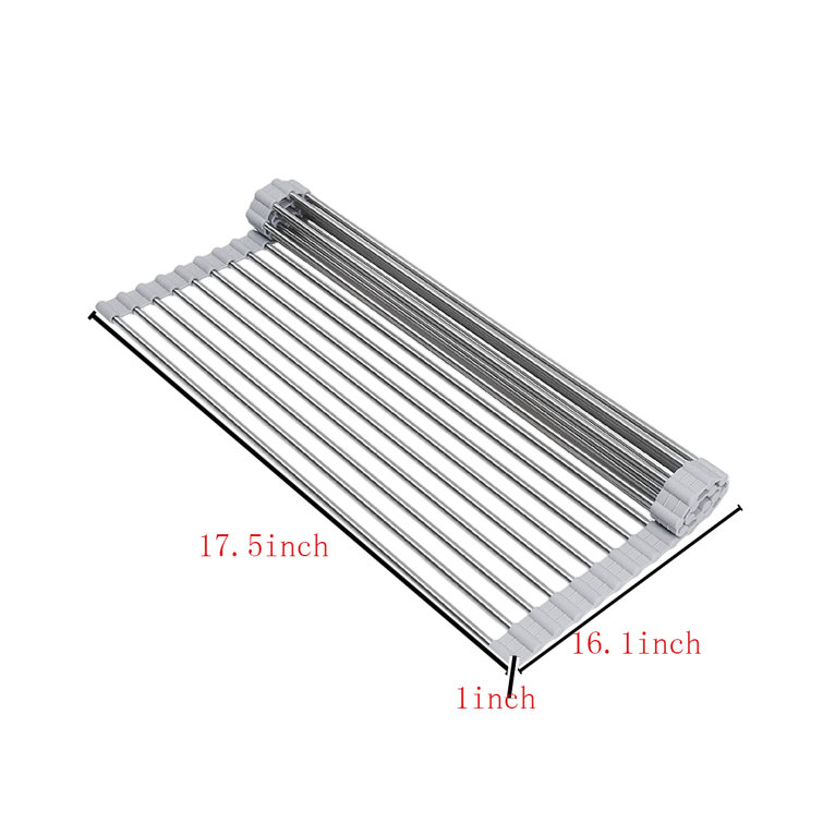 Frifoho Roll Up Stainless Steel Over the Sink Dish Rack Wayfair Canada